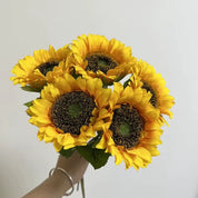 Girassóis Artificiais Premium — Kit 5 Hastes
