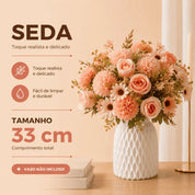 Buquê Pêssego Seda Premium