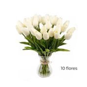 Tulipas Brancas Artificiais – Toque Real, Beleza Atemporal