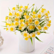 🌼 Flores Artificiais Narcisos Lumière Blanc | 60 Flores