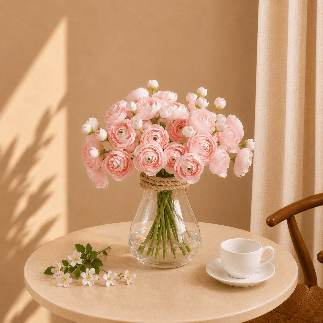 Flores Artificiais Rosas Tons Rosé Arranjo Seda Real Touch – IzaraFlores