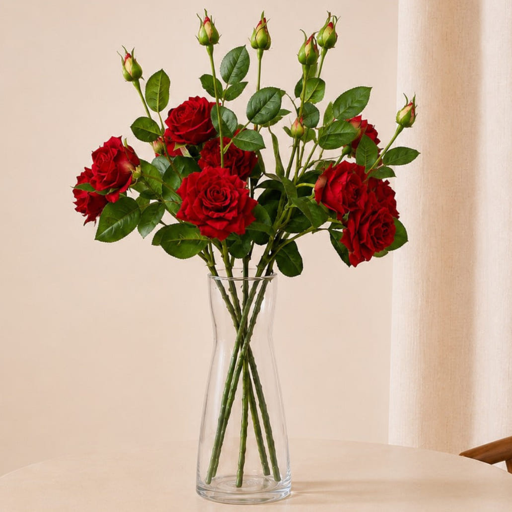 Flores artificiais rosas vermelhas vintage buquê – IzaraFlores