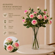 Flores artificiais rosas vintage buquê rouge detalhes – IzaraFlores

