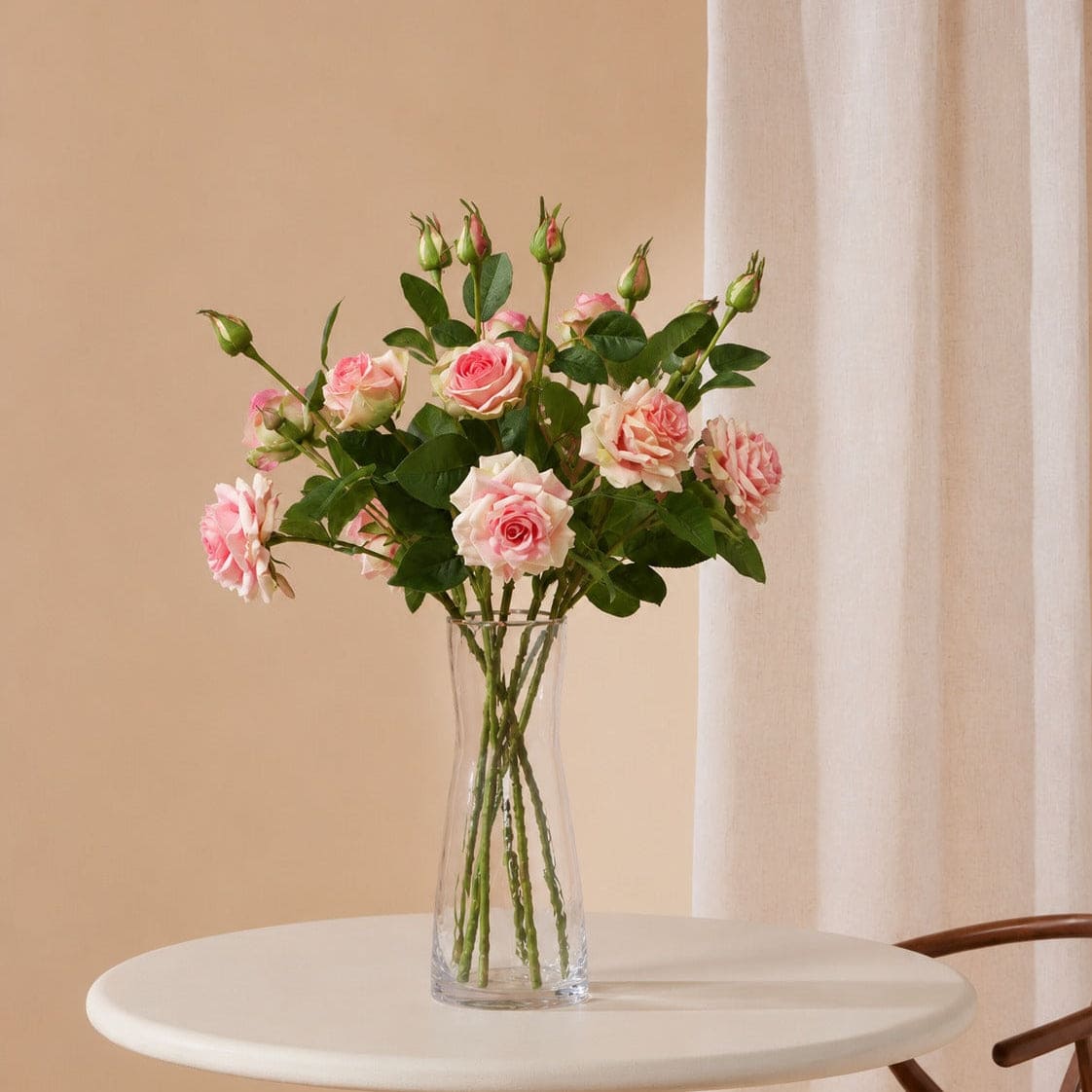 Flores artificiais rosas vintage buquê toque real – IzaraFlores