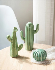 Conjunto 3 Cactos Artísticos em Cerâmica