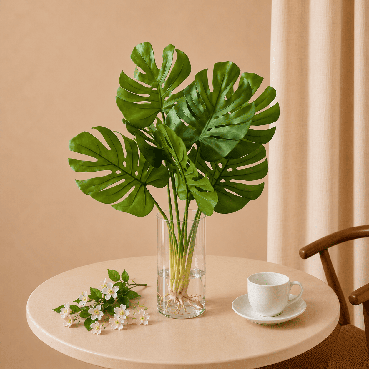 Planta Artificial Realista Costela de Adão Premium 65cm — Izaraflores