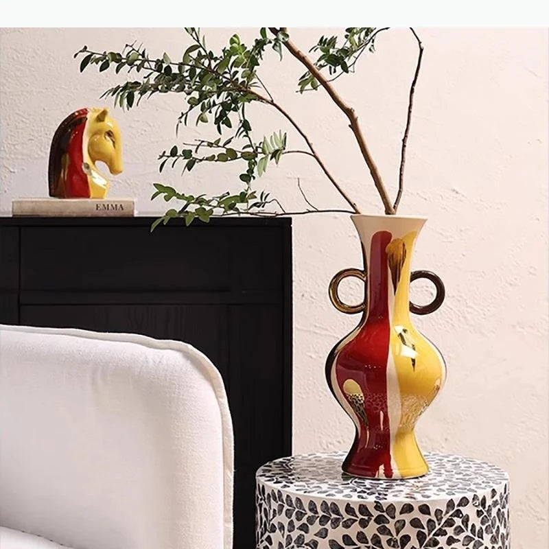 Vaso Decorativo para Sala em Cerâmica Artística | Vaso Escultura Íris IzaraFlores
