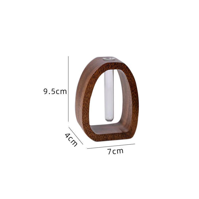 Vaso de Madeira Nobre com Tubo de Vidro