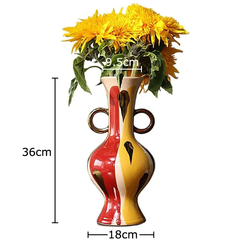 Vaso Decorativo para Sala em Cerâmica Artística | Vaso Escultura Íris IzaraFlores
