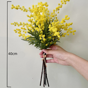 Flores Artificiais Acácia – 5 Hastes | Toque Natural e Elegância Suave