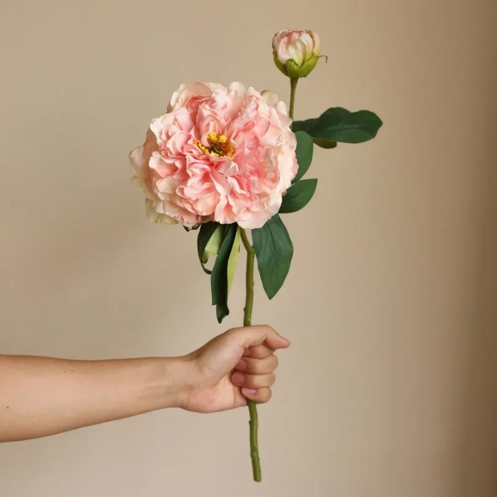 Peônias Artificiais Rosa Premium – 6 Hastes com Toque Natural