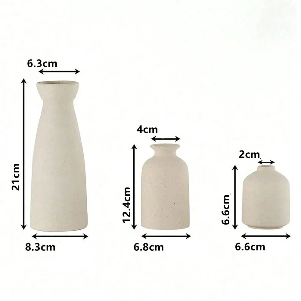 Vasos de Cerâmica Design elegante - Conjunto 3 Vasos