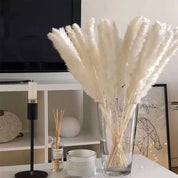 Capim dos Pampas Artificial Branco Premium – Kit com 10 Hastes