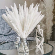 Capim dos Pampas Artificial Branco Premium – Kit com 10 Hastes
