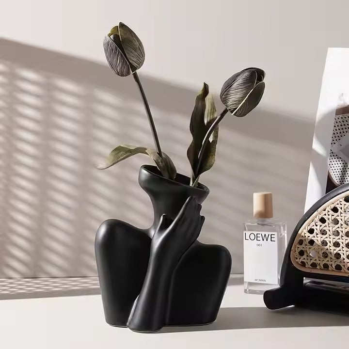 Vaso Cerâmica Minimalista Afeto