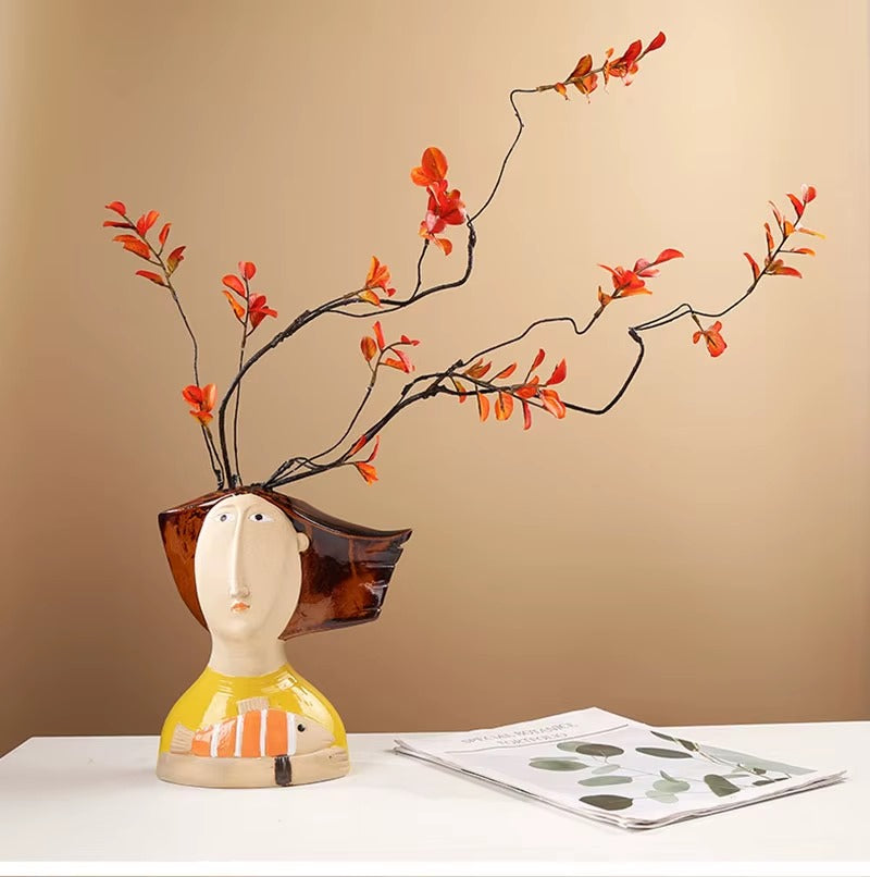 Vaso Cerâmica Mulher Camponesa - izaraflores decorando 