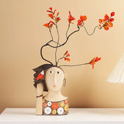 Vaso Cerâmica Mulher Camponesa - izaraflores decorando 