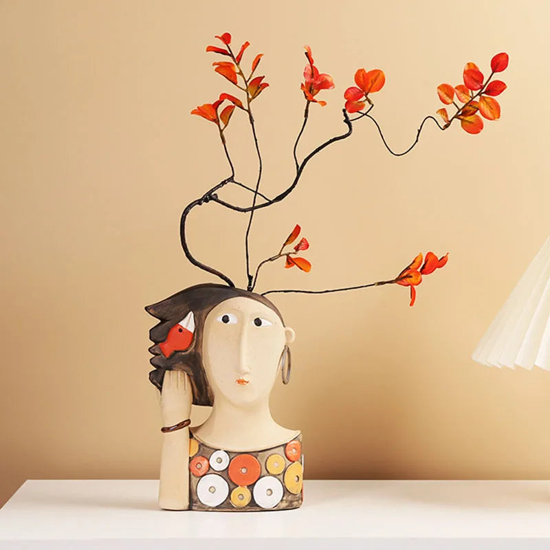 Vaso Cerâmica Mulher Camponesa - izaraflores decorando 