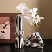 Vaso Cerâmica Listrado Clássico - izaraflores