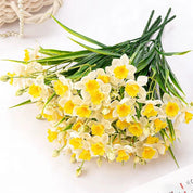 🌼 Flores Artificiais Narcisos Lumière Blanc | 60 Flores