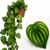 Vaso Trançado + Trepadeira Artificial 100cm