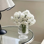 Rosas Artificiais By Angélica – Peônia Branca Imperial 27 Cabeças