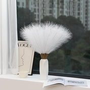 Capim dos Pampas Artificial Branco Premium – Kit com 30 Hastes | Decoração Boho Sofisticada