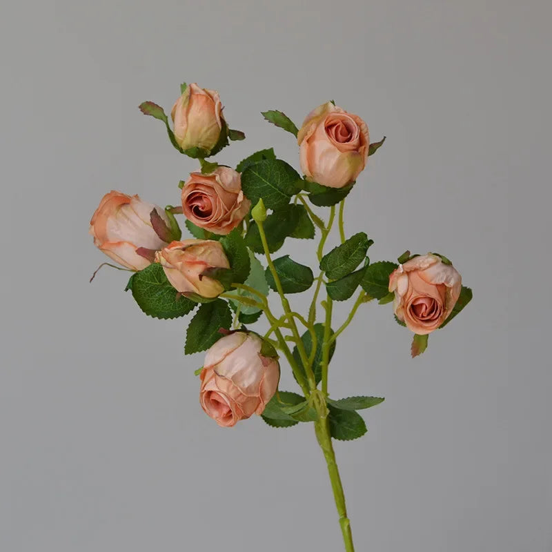 6 ramos de flores artificiais em tons de outono, ideais para decoração sofisticada e aconchegante.