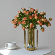 6 ramos de flores artificiais em tons de outono, ideais para decoração sofisticada e aconchegante.