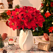 🌺 Flores Artificiais Vermelhas de Natal – Poinsettia Decorativa para Sala e Varanda | Izara Flores