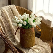 Tulipas Brancas Artificiais – Toque Real, Beleza Atemporal