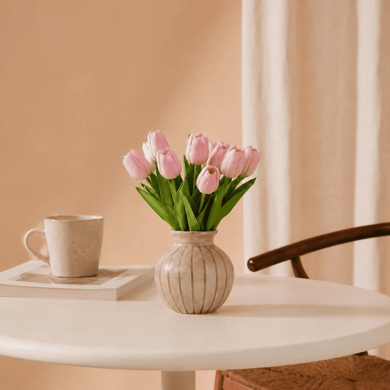 Tulipas Artificiais Premium Rosa