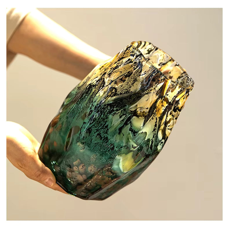 Vaso de vidro artístico moderno em cristal para decoração