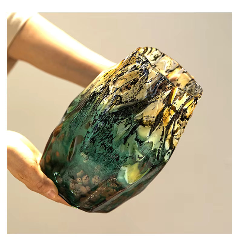 Vaso de vidro artístico moderno em cristal para decoração