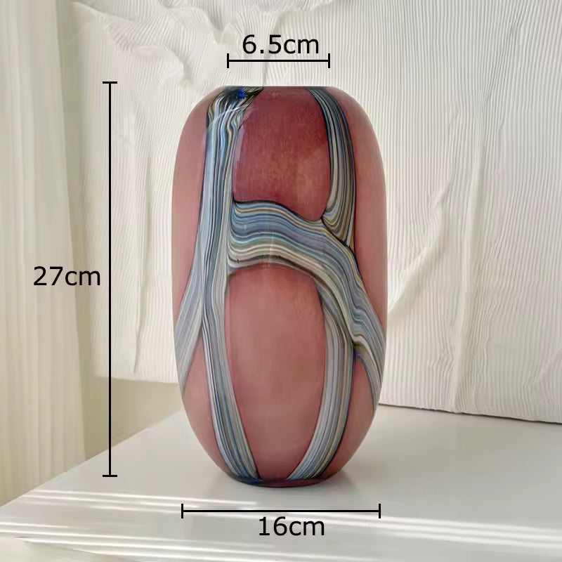 Vaso de vidro decorativo colorido para mesa e sala