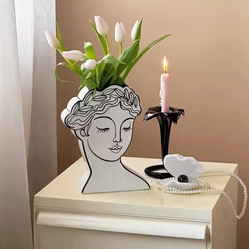 Vasos de ceramica Maison Théra escultura grega decorativa IzaraFlores