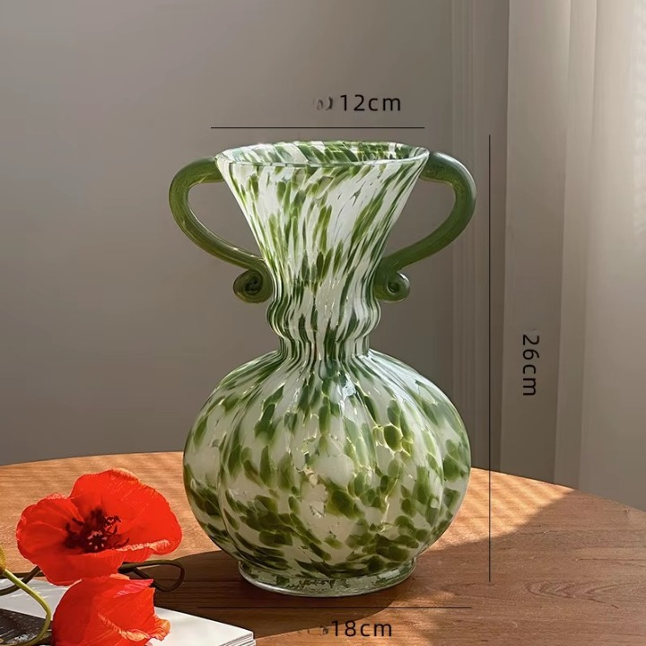 Vasos de vidro francês retrô artesanal para decoração de sala