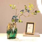 Vasos de vidro grande em cristal com degradê artístico decorativos