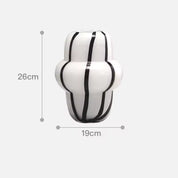 Vasos de vidro grande decorativo com design retrô listrado