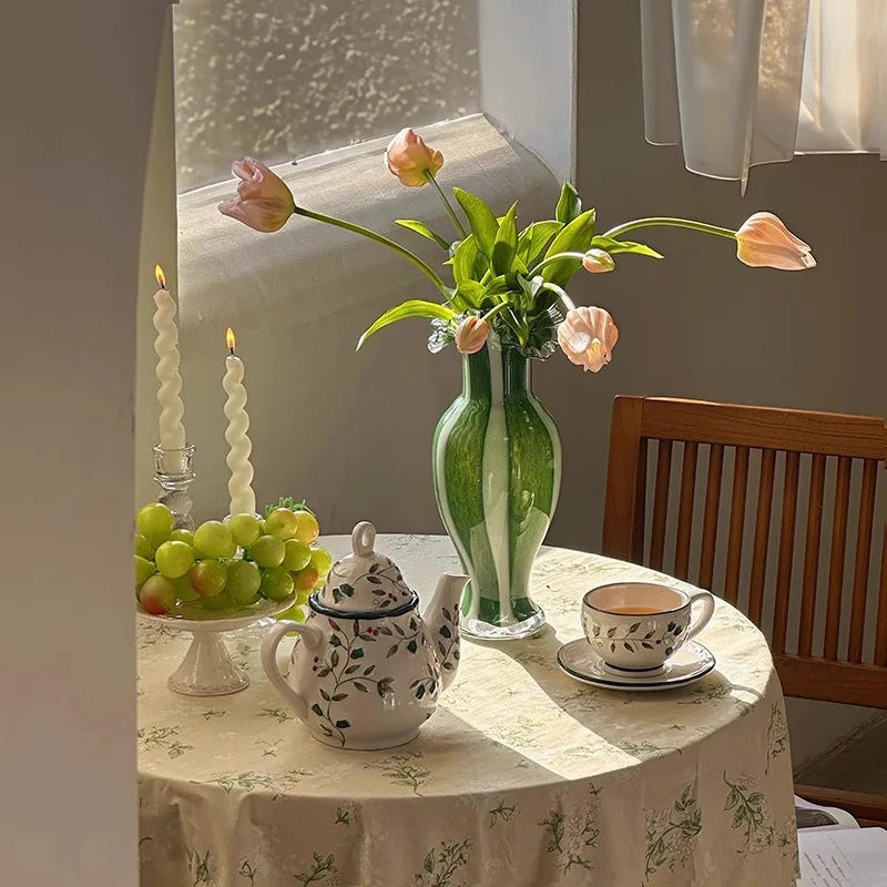 Vasos de vidro grande translúcido escultural para decoração