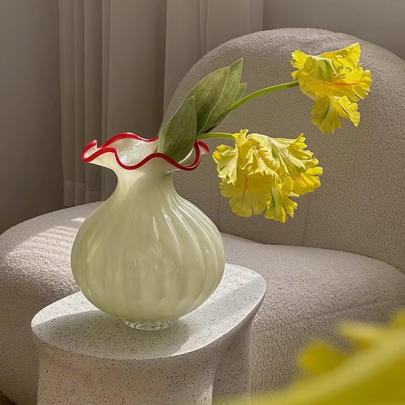 Vasos de vidro grande vintage ÉPOQUE com design francês para decoração elegante