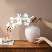 vasos de vidro texturizado rosa vintage centro de mesa